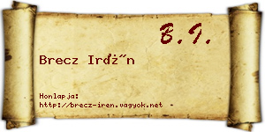 Brecz Irén névjegykártya